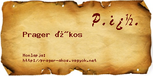 Prager Ákos névjegykártya